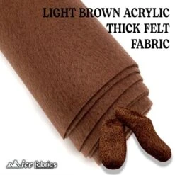 Light Brown Acrylic Felt Fabric / 1.6mm Thick _ 72” Wide 8 Light Brown Acrylic Felt Fabric / 1.6mm Thick _ 72” Wide -Luxtex Store light brown acrylic felt fabric 16mm thick 72 wide 809141