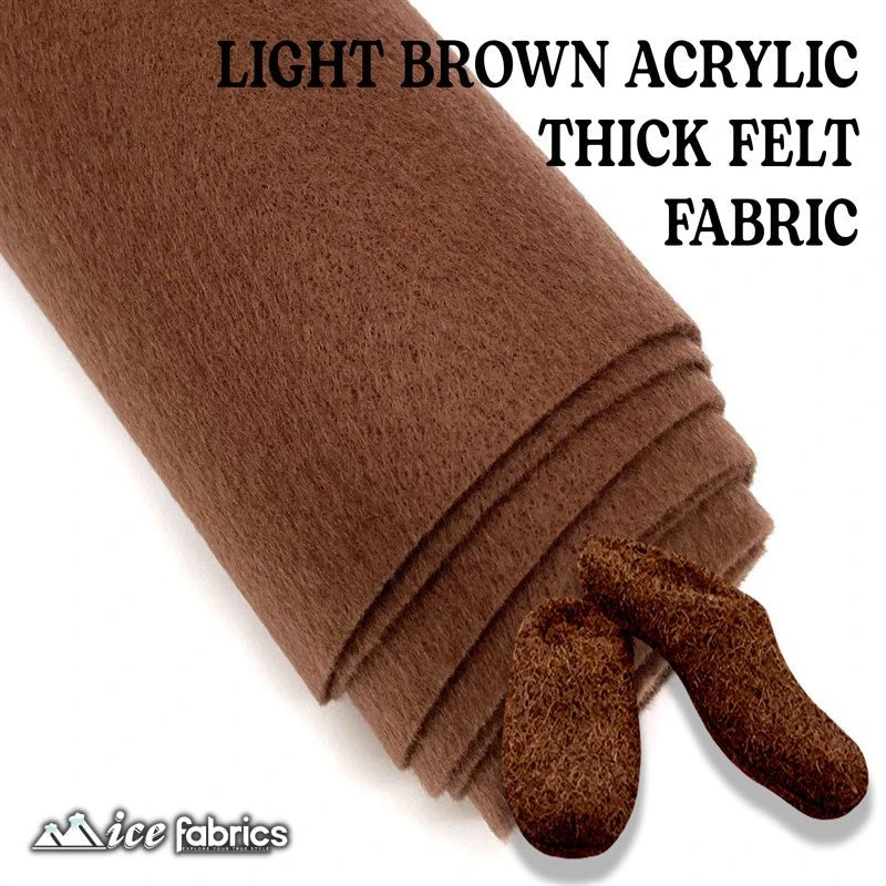 Light Brown Acrylic Felt Fabric / 1.6mm Thick _ 72” Wide 5 Light Brown Acrylic Felt Fabric / 1.6mm Thick _ 72” Wide - Image 3