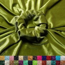 Light Olive Green Wholesale Velvet Fabric Stretch | 60" Wide
