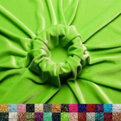 Lime Green Wholesale Velvet Fabric Stretch | 60" Wide