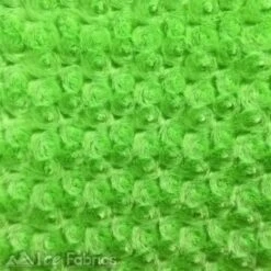 Lime Minky Rose Rosebud Fabric Blanket Fabric