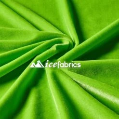 Lime Velvet Fabric By The Yard | 4 Way Stretch
