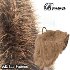 Brown Long Pile Yeti Mongolian Faux Fur Fabric | 4” Pile