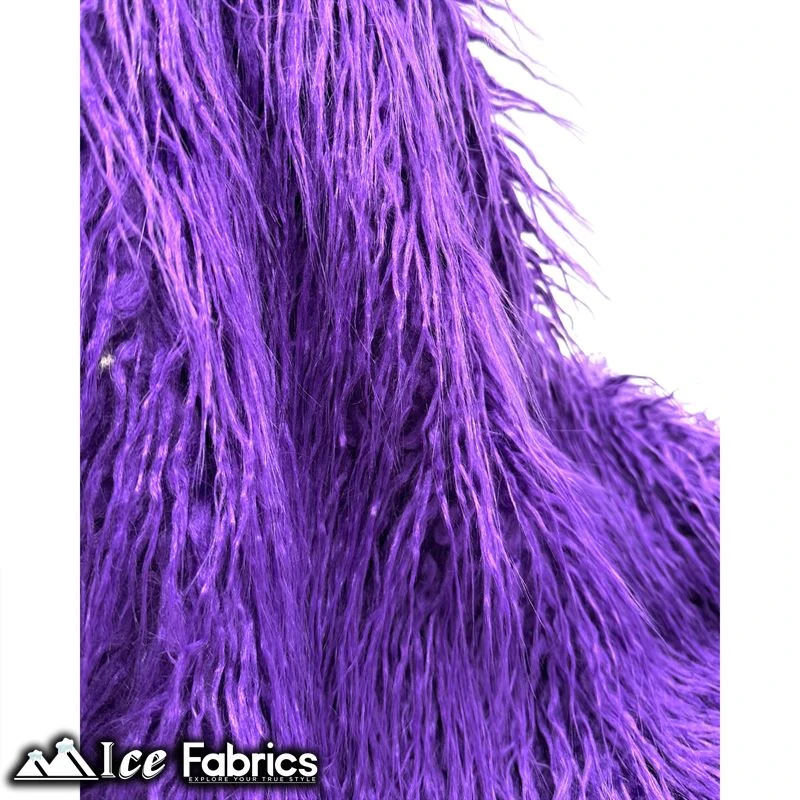 Purple Long Pile Yeti Mongolian Faux Fur Fabric | 4” Pile 4 Purple Long Pile Yeti Mongolian Faux Fur Fabric | 4” Pile - Image 2