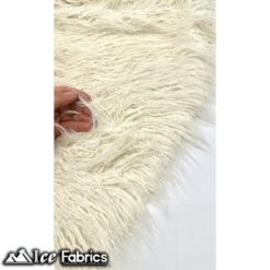 Ivory Long Pile Yeti Mongolian Faux Fur Fabric | 4” Pile -Luxtex Store long pile yeti mongolian faux fur fabric 4 pile 918056