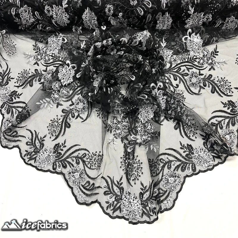 Luca Lace Fabric | Floral Embroidery Lace 7 Luca Lace Fabric | Floral Embroidery Lace - Image 5