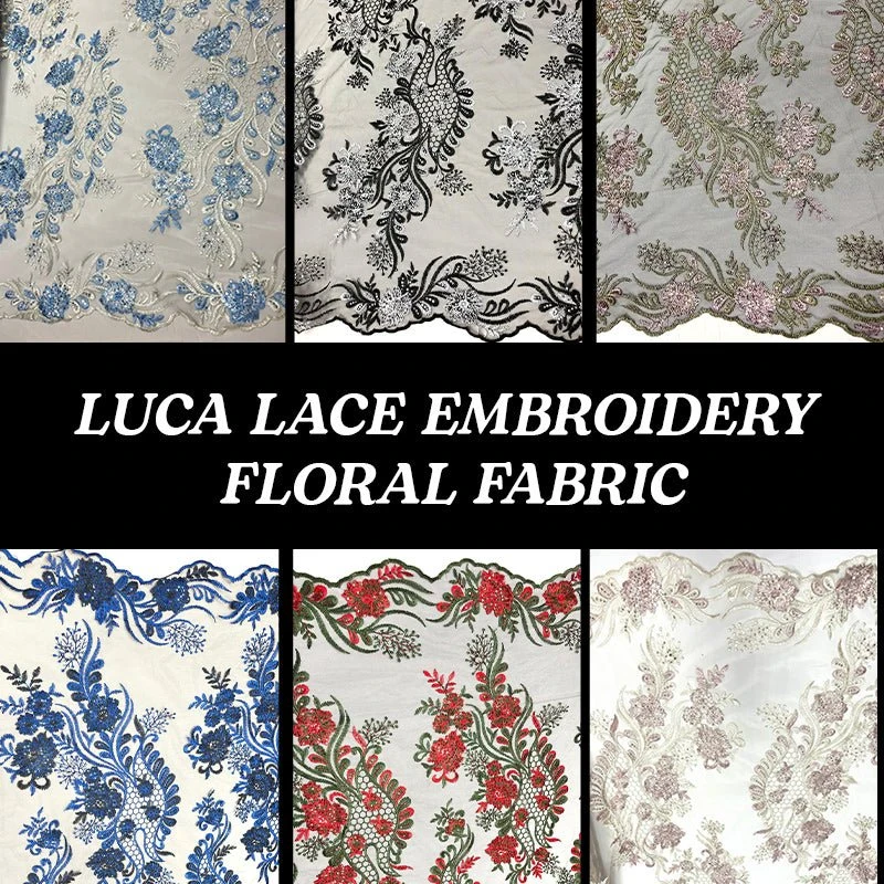Luca Lace Fabric | Floral Embroidery Lace 3 Luca Lace Fabric | Floral Embroidery Lace