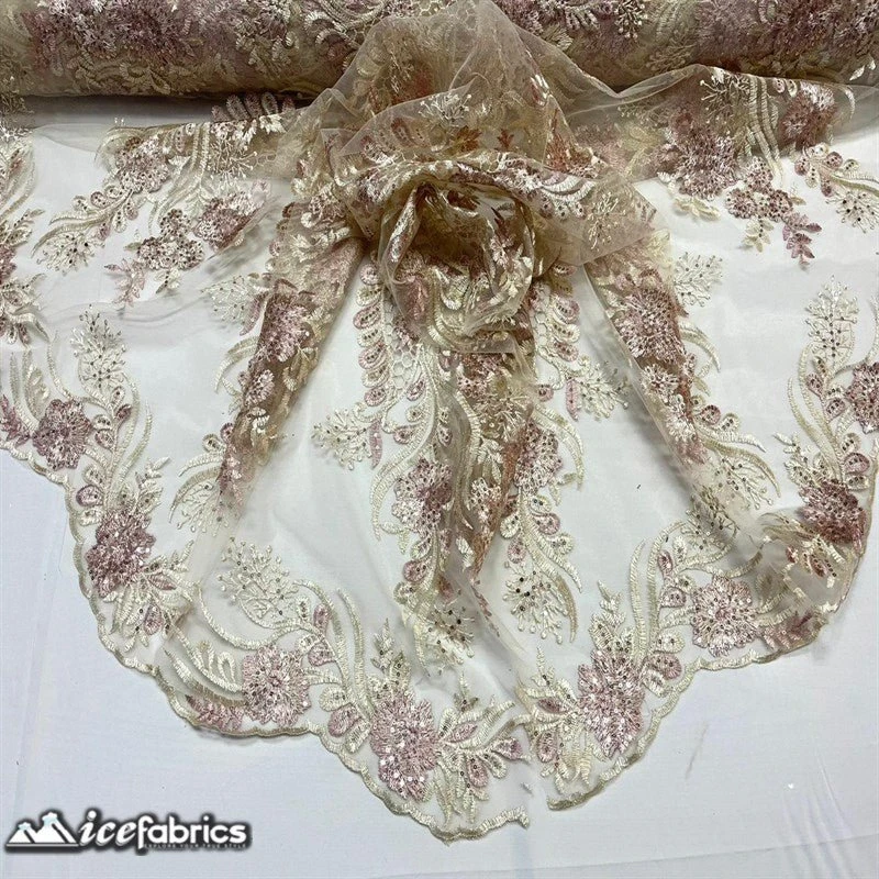 Luca Lace Fabric | Floral Embroidery Lace 15 Luca Lace Fabric | Floral Embroidery Lace - Image 13