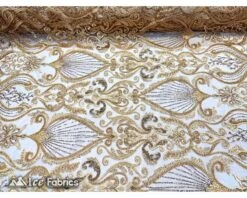 Luxurious Beaded Fabric By The Yard | Handmade Embroidery -Luxtex Store luxurious beaded fabric by the yard handmade embroidery 996010