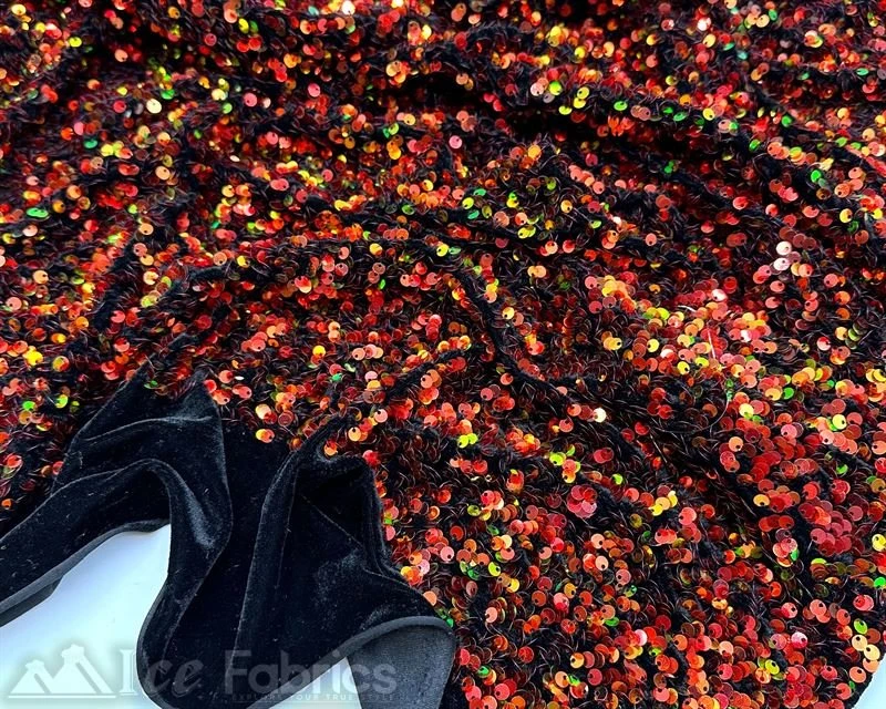Luxury Stretch Velvet Sequin Fabric All Over Full Sequin 12 Luxury Stretch Velvet Sequin Fabric All Over Full Sequin - Image 10