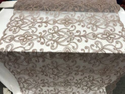 Mauve Embroidery Designed Beaded Mesh Lace Fabric Bridal Wedding Dresses -Luxtex Store mauve embroidery designed beaded mesh lace fabric bridal wedding dresses 247674