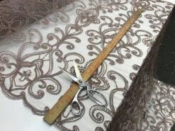 Mauve Embroidery Designed Beaded Mesh Lace Fabric Bridal Wedding Dresses -Luxtex Store mauve embroidery designed beaded mesh lace fabric bridal wedding dresses 623953