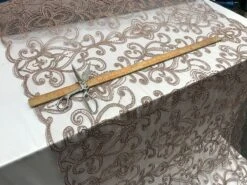 Mauve Embroidery Designed Beaded Mesh Lace Fabric Bridal Wedding Dresses -Luxtex Store mauve embroidery designed beaded mesh lace fabric bridal wedding dresses 635728