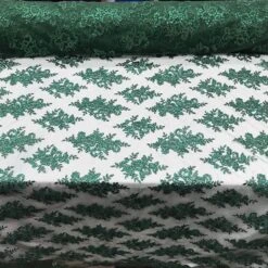 Modern Flower Design Metallic Embroidered Cord Prom With Sequins Mesh Lace Fabric