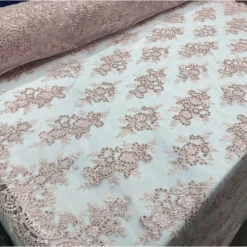 Modern Flower Design Metallic Embroidered Cord Prom With Sequins Mesh Lace Fabric -Luxtex Store modern flower design metallic embroidered cord prom with sequins mesh lace fabric 425932