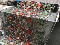 Multi-color Flowers Design Embroidery Beaded Mesh Lace Bridal Wedding Fabric -Luxtex Store multi color flowers design embroidery beaded mesh lace bridal wedding fabric 321995