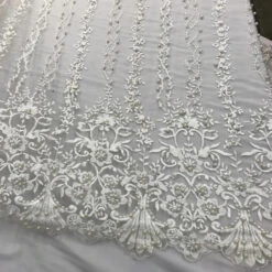 Multi Design Beaded Fabric, Lace Fabric By The Yard -Luxtex Store multi design beaded fabric lace fabric by the yard 354796