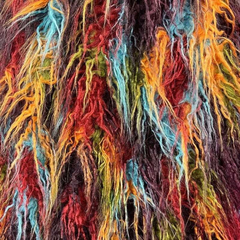 Multicolor Long Pile Mongolian Faux Fur Fabric 4 Multicolor Long Pile Mongolian Faux Fur Fabric - Image 2