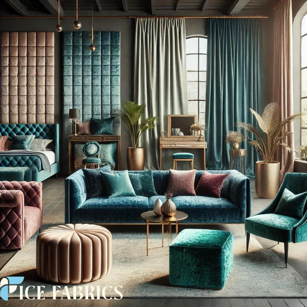 Mustard Gold Stretch Crushed Velvet Upholstery Fabric 4 Mustard Gold Stretch Crushed Velvet Upholstery Fabric - Image 2