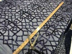 Navy Blue 4 Way Stretch Sequin Wedding Prom Fashion Dresses By The Yard