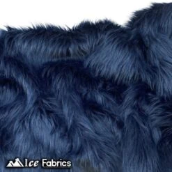 Navy Mohair Faux Fur Fabric Wholesale (20 Yards Bolt)