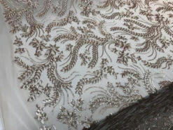New Champagne Designed Embroidery Stretch Sequin 4 Way On A Mesh Lace Fabric Sold By The Yard -Luxtex Store new champagne designed embroidery stretch sequin 4 way on a mesh lace fabric sold by the yard 941670