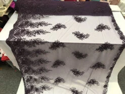 New Design French Bridal Veil Wedding Heavy Embroidered Border Lace With Beads And Sequin