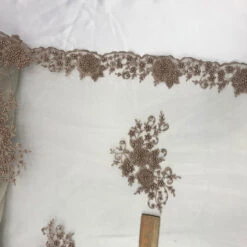 New Design French Bridal Veil Wedding Heavy Embroidered Border Lace With Beads And Sequin -Luxtex Store new design french bridal veil wedding heavy embroidered border lace with beads and sequin 463697