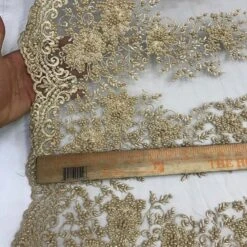 New Design French Bridal Veil Wedding Heavy Embroidered Border Lace With Beads And Sequin -Luxtex Store new design french bridal veil wedding heavy embroidered border lace with beads and sequin 560317