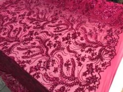 New Design Fuchsia Embroidered 4 Way Stretch Sequin Mesh Lace Fabric Sold By The Yard -Luxtex Store new design fuchsia embroidered 4 way stretch sequin mesh lace fabric sold by the yard 752906