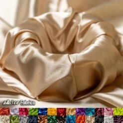 New Shiny Champagne Charmeuse Stretch Satin Fabric