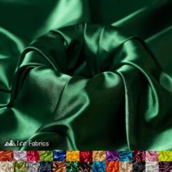 New Shiny Hunter Green Charmeuse Stretch Satin Fabric