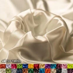 New Shiny Ivory Charmeuse Stretch Satin Fabric