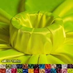 New Shiny Neon Yellow Charmeuse Stretch Satin Fabric