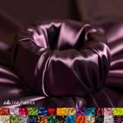 New Shiny Plum Charmeuse Stretch Satin Fabric