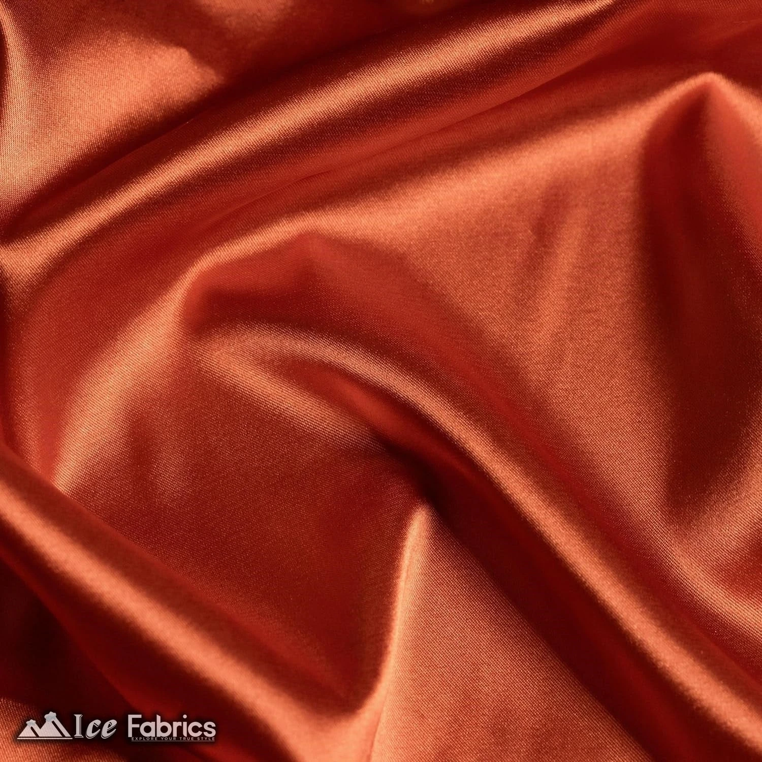 New Shiny Rust Charmeuse Stretch Satin Fabric 4 New Shiny Rust Charmeuse Stretch Satin Fabric - Image 2