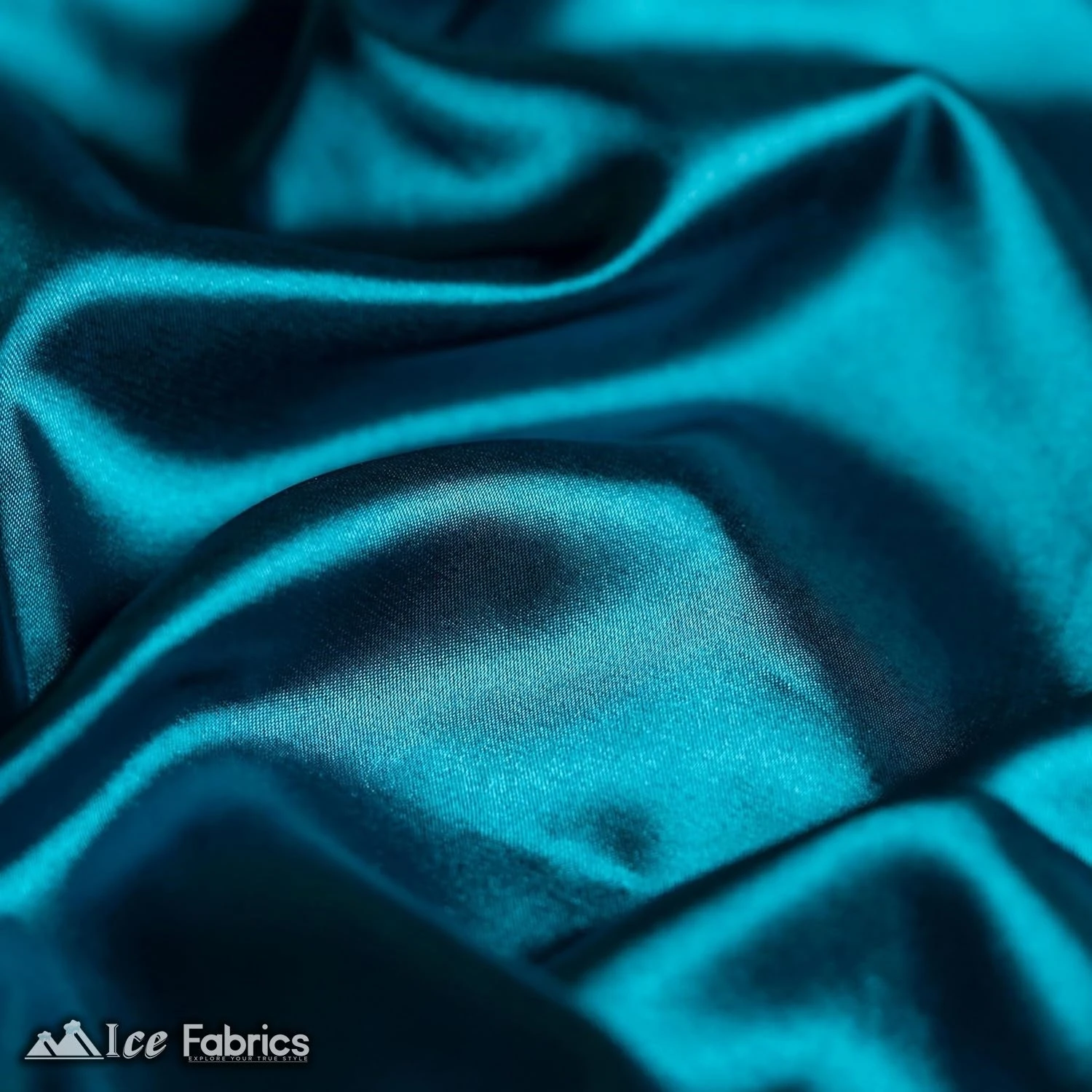 New Shiny Teal Blue Charmeuse Stretch Satin Fabric 7 New Shiny Teal Blue Charmeuse Stretch Satin Fabric - Image 5