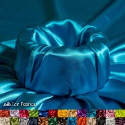 New Shiny Turquoise Charmeuse Stretch Satin Fabric