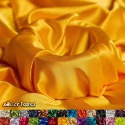 New Shiny Yellow Charmeuse Stretch Satin Fabric