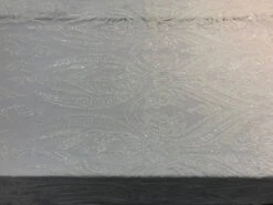 Off White Arabic Design Embroidered 4 Way Stretch Sequin Fabric Sold By The Yard