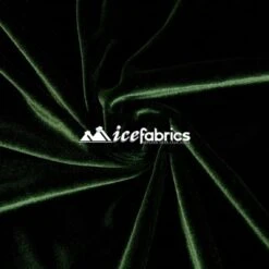 Olive Luxury Stretch Velvet Fabric _ Spandex Fabric