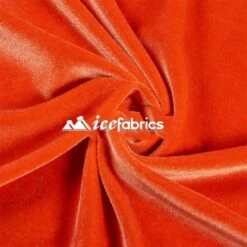 Orange Luxury Stretch Velvet Fabric _ Spandex Fabric