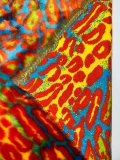 Orange Yellow - Turquoise Leopard Short Pile Faux Fur Fabric By The Yard -Luxtex Store orange yellow turquoise 10