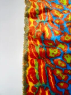 Orange Yellow - Turquoise Leopard Short Pile Faux Fur Fabric By The Yard -Luxtex Store orange yellow turquoise 11