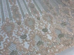 Peach New Elegant Design Full Embroidered Sequin 4 Way Stretch Fabric Sold By The Yard -Luxtex Store peach new elegant design full embroidered sequin 4 way stretch fabric sold by the yard 533921