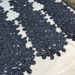 Peacock 3D Feathers Embroidered Beaded Mesh Lace With Sequins Fabric -Luxtex Store peacock 3d feathers embroidered beaded mesh lace with sequins fabric 553424