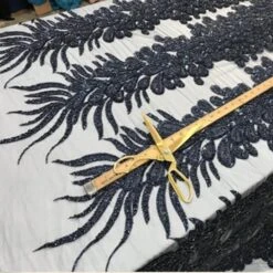 Peacock 3D Feathers Embroidered Beaded Mesh Lace With Sequins Fabric -Luxtex Store peacock 3d feathers embroidered beaded mesh lace with sequins fabric 740383