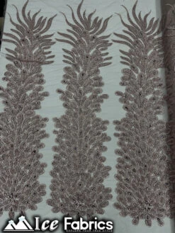 Peacock Feather Embroidered Beaded Fabric -Luxtex Store peacock feather embroidered beaded fabric 927879