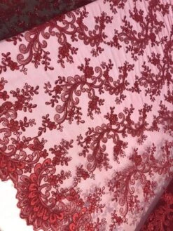 Prom Design Transparent Bridal Mesh Lace Embroidered Wedding Fabric -Luxtex Store prom design transparent bridal mesh lace embroidered wedding fabric 355441