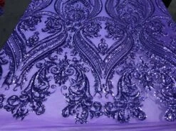 Purple Arabic Design Embroidered 4 Way Stretch Sequin Fabric Sold By The Yard -Luxtex Store purple arabic design embroidered 4 way stretch sequin fabric sold by the yard 182390